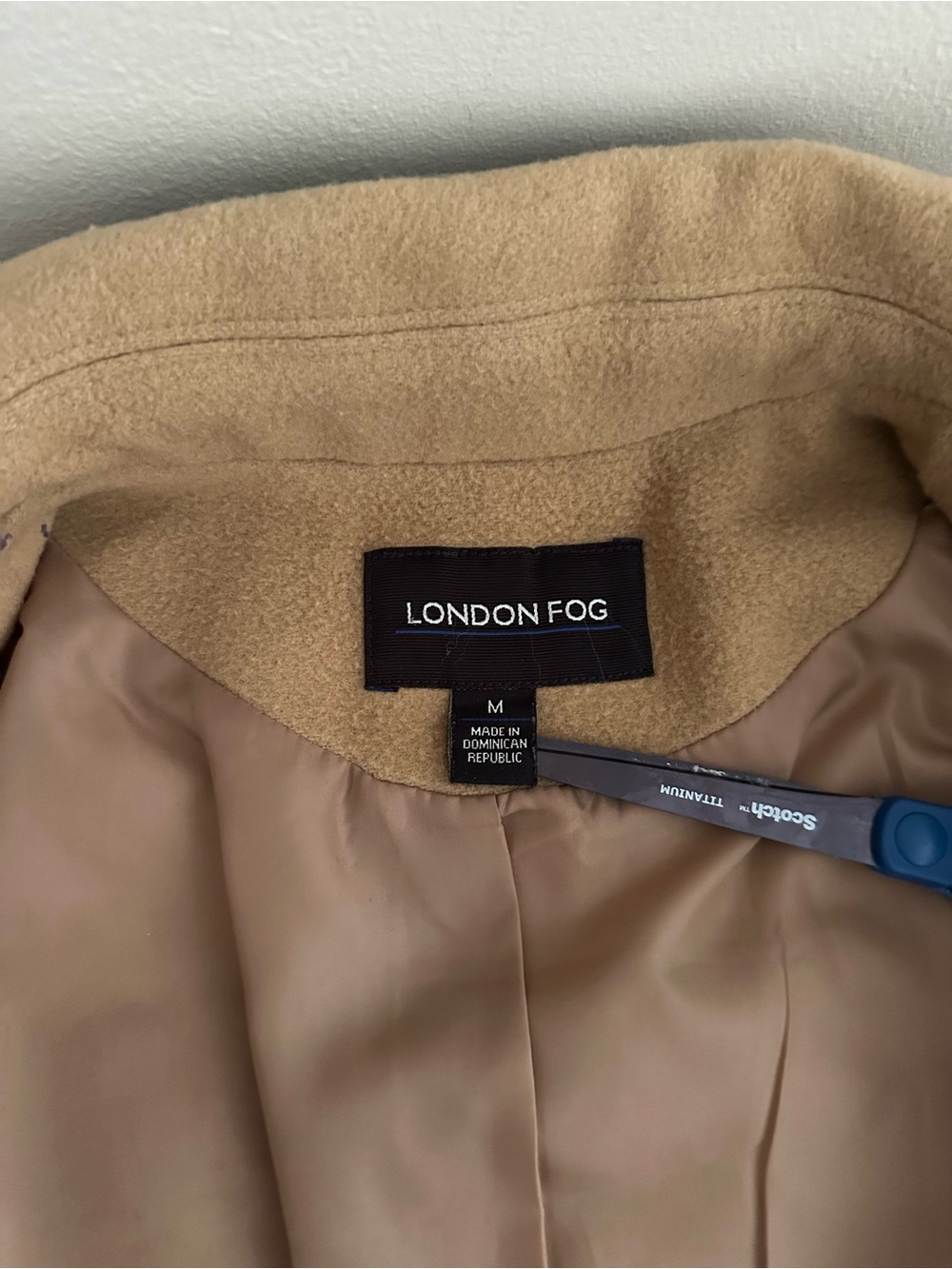 London Fog Camel Wool Blend Coat Size Medium Classic A-Line Peacoat Fall Preppy - Picture 3 of 8
